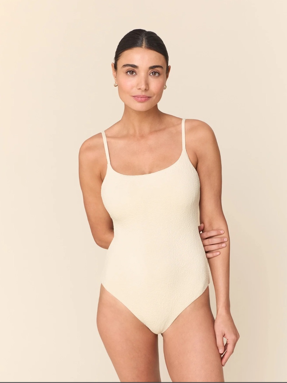 NWT Andie Jetties Open Back One Piece Swimsuit - Gardenia